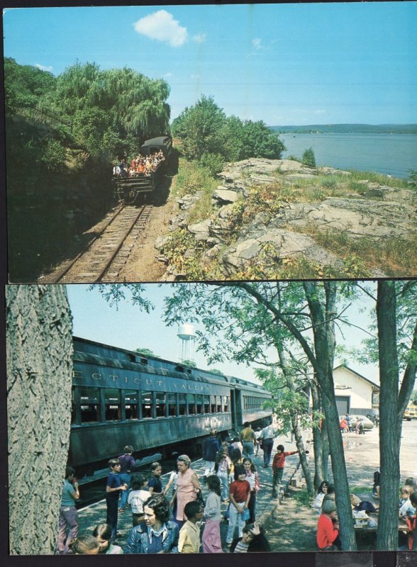 Lot of 2 Connecticut Railroad The Valley Railroad ESSEX Depot Chrome 1950s-1970s