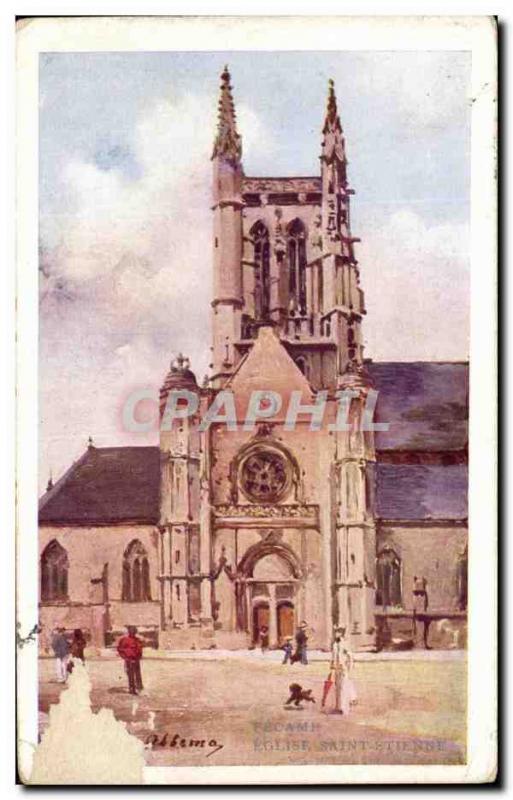 Postcard Fecamp Old Church of Saint Etienne