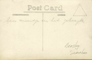indonesia, SUMATRA BRASTAGI, Mountain Lake, Palm Trees (1910s) RPPC Postcard