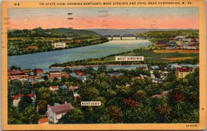 West Virginia Tri State View Near Hungtinton 1952 Curteich