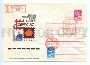 486855 USSR 1987 Kosorukov mail at Toronto Canada Exhibition Moscow cancellation