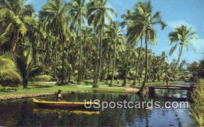 Tranquil Coco Palms Lagoon - Island of Kauai, Hawaii HI