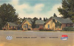 Cody Wyoming 1940s Postcard Green Gables Court Motel