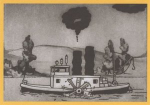 Mickey Mouse Steamboat Willie Opening Cartoon Scene Postcard