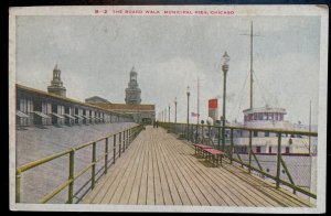 Vintage Postcard 1915-1930 Board Walk, Municipal Pier, Chicago, Illinois (IL)