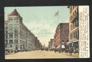 SPOKANE WASHINGTON DOWNTOWN RIVERSIDE AVE. STREET SCENE VINTAGE POSTCARD