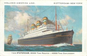 Holland - America Line Steamer Cruise Ship T.S.S. Statendam Rotterdam - New York 