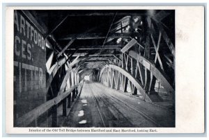 c1920's Interior Of Old Toll Covered Bridge Harford Connecticut CT Postcard