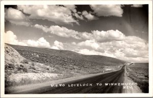 Real Photo Postcard U.S. 40 Lovelock to Winnemucca, Nevada
