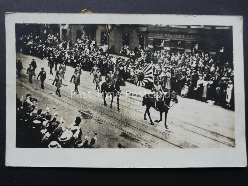 London Aka Hirohito ANGLO / JAPANESE STATE VISIT STREET PARADE 1921 RP Postcard