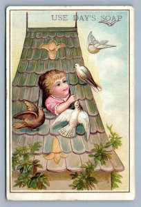 DAY'S SOAP PHOLADELPHIA PA EMBOSSED VICTORIAN TRADE CARD DAY & FRICK CO.