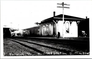 Vtg Harwich Massachusetts Railroad Station Train Depot RPPC Postcard