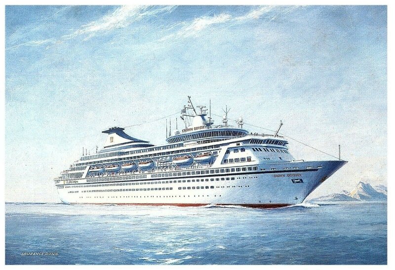 Royal Cruise Line Ms. Crown Odyssey Cruise Ship Souvenir Postcard