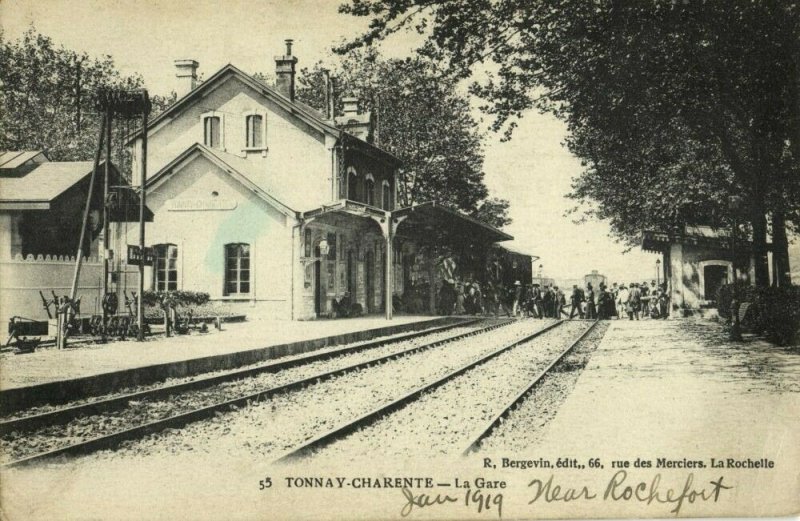 france, TONNAY-CHARENTE, La Gare, Station (1919) Postcard