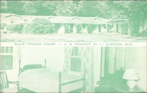 Clanton AL Ellis Tourist Court Postcard