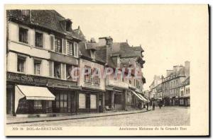 Old Postcard Dol de Bretagne Old Houses of the Grand Rue Adolphe Cron Watchmaker