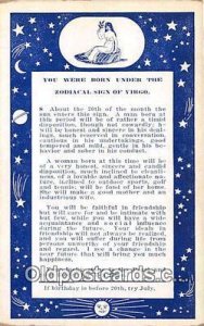 Zodiacal Sign of Virgo Non Postcard Backing Unused 