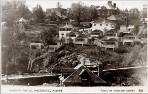 Drumkerry Cabins Bracebridge Ontario Muskoka Thatcher Real Photo Postcard G42