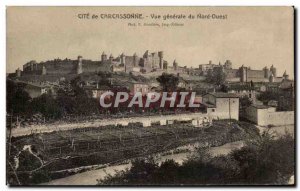 Old Postcard Cite De Carcassonne General view North Dame