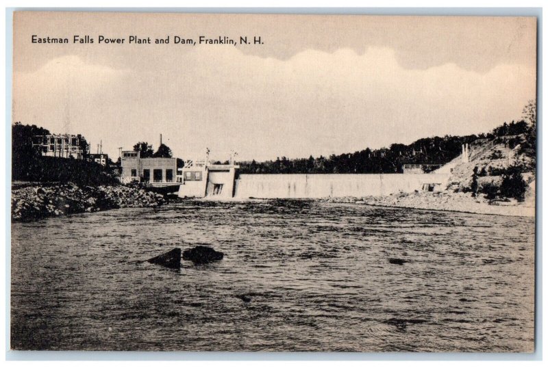 c1940's Eastman Falls Power Plant and Dam Franklin New Hampshire NH Postcard