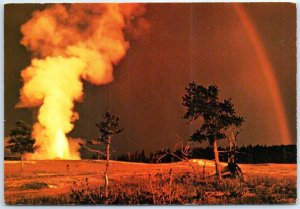 Postcard - Storm And The Sun On Old Faithful Geyser, Yellowstone Nat'l Park - WY