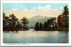 Mt. Chocorua & Lake White Mountains New Hampshire NH Bridge Canoe Trees Postcard