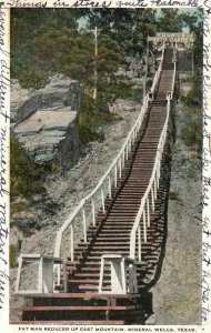 Vintage Postcard 1923 Fat Man Reducer Up East Mountain Mineral Wells Texas TX