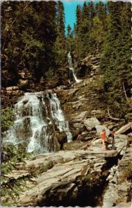 Bijou Falls Pine Pass BC Mackenzie Prince George area Vintage Postcard D63