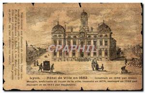 Old Postcard Lyon Hotel De Ville in 1652