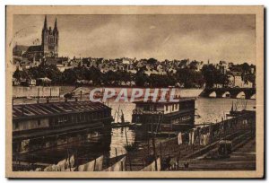 Old Postcard Angers Maine the Cathedral and the Castle