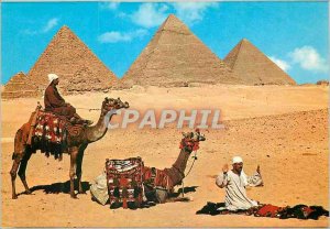 Modern Postcard Giza Pyramids near Prayer