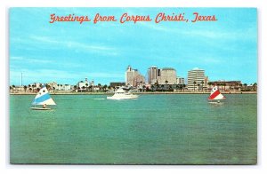 Greetings From Corpus Christi Texas Postcard Sunfish Sailboats