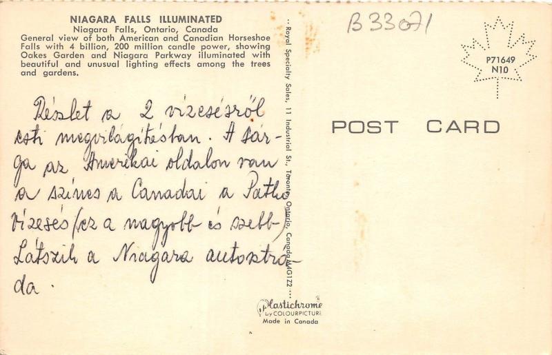 B33071 Niagara Falls Illuminated.  Ontario   canada