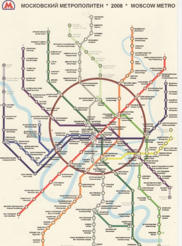 Moscow Russia Train Map Underground Subway Postcard