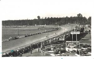 Czechoslovakia Race Track Note New Automobiles, Real Photo Postcard