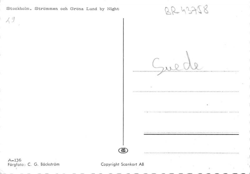 Br43758 Ship Bateaux Ferry Paquebot Stockholm Strommen och Grona Lung by Night 
