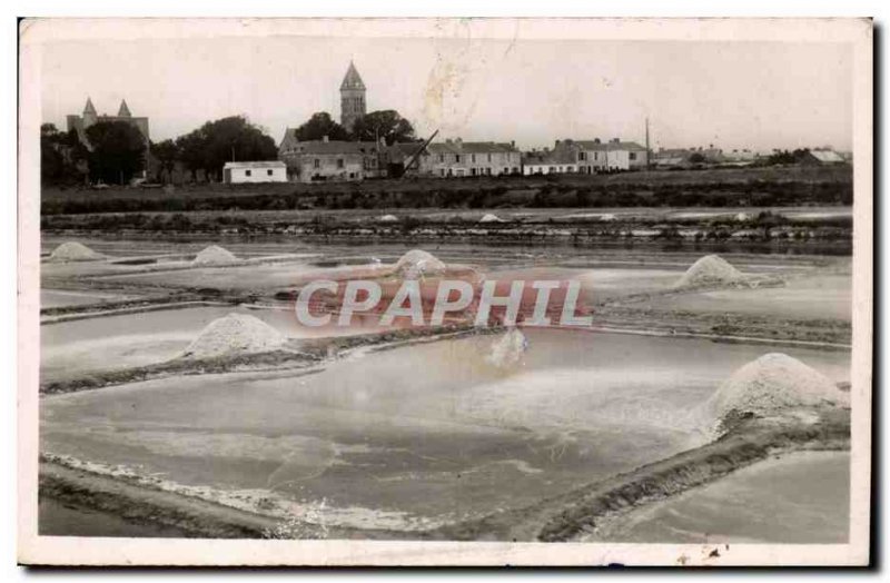 Ile de Noirmoutier - The Salt Marshes has the & # 39Arriere Plan - Old Postcard