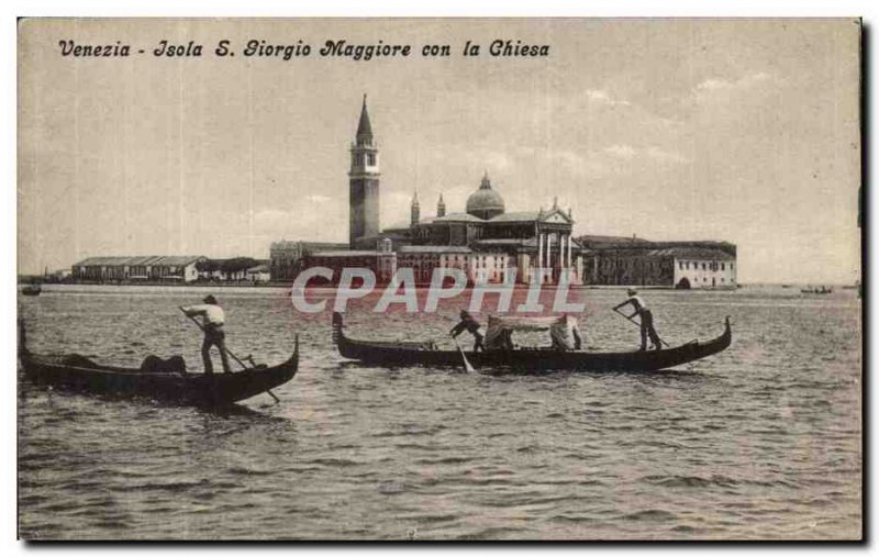 Old Postcard Venezia Isola S Giorgio Maggiore con la Chiesa