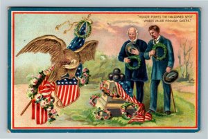 Veterans & Armistice Remembrance Day - Patriotic Gold Eagle Vintage Postcard 