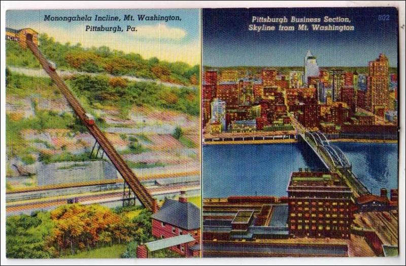 Monongahela Incline & Business Section, Pittsburgh PA