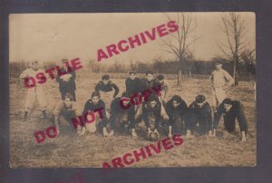 Villisca IOWA RPPC 1909 FOOTBALL TEAM Posing nr Corning Red Oak Clarinda Stanton