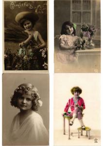 GLAMOUR REAL PHOTO GIRL, GIRLS, FILLES CHILDREN ENFANTS 300 CPA pre-1940 PART 2.