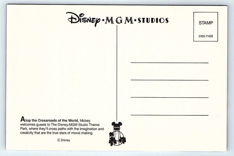 DISNEY MGM STUDIOS, Florida FL ~ Amusement Park MICKEY MOUSE   4x6 Postcard