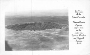 Arizona Flagstaff Tomb Giant Meteorite Crater Museum RPPC Photo Postcard 22-5844