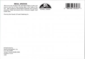 Continental Postcard Mesa, Arizona Aerial View CE16