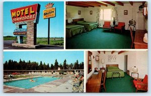 SAULT STE. MARIE, MI Michigan ~ Roadside MOTEL COMMODORE c1960s Postcard