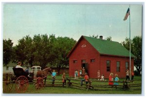 c1960 Visit The Rod Rock Area Little Red Schoolhouse Marion County Iowa Postcard