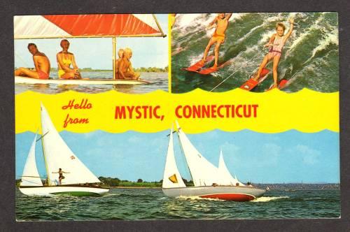 CT Hello from MYSTIC CONNECTICUT CONN Postcard PC