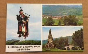   UNUSED POSTCARD - HIGHLAND GREETING FROM ABERFELDY , SCOTLAND