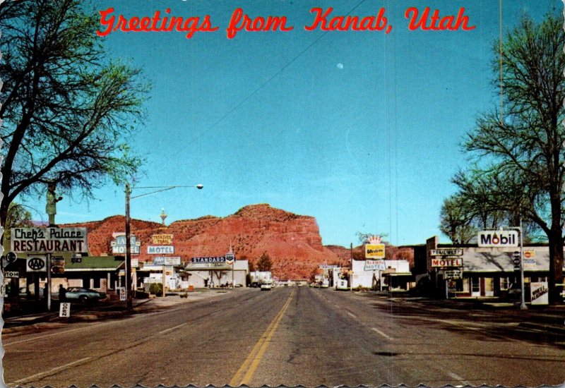 Utah Greetings From Kanab Showing Main Street